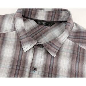 Arc'teryx Pathline Shirt Mens M Plaid Short Sleeve Hiking Outdoor Button Up